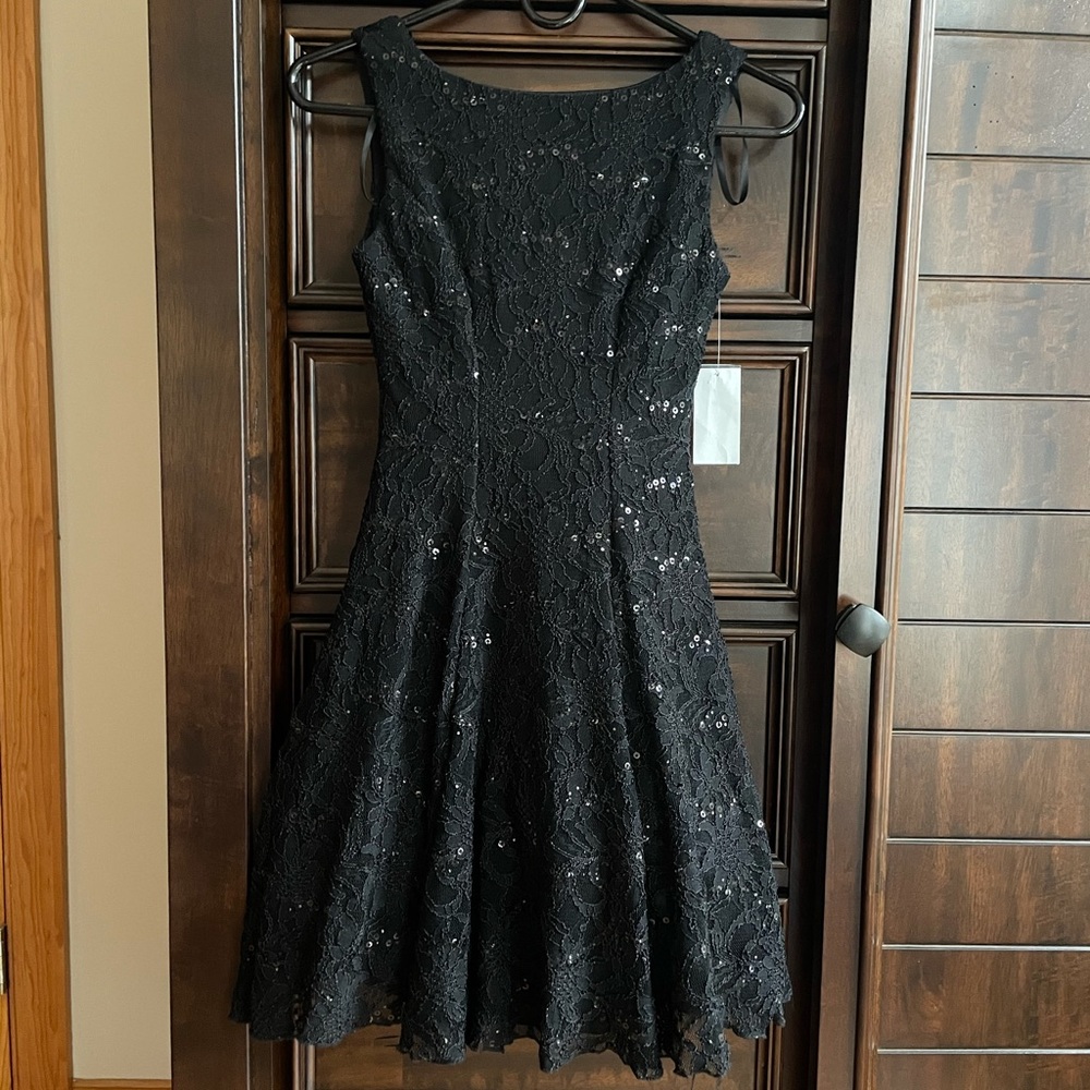 Lace Sparkle A Line Mini Dress